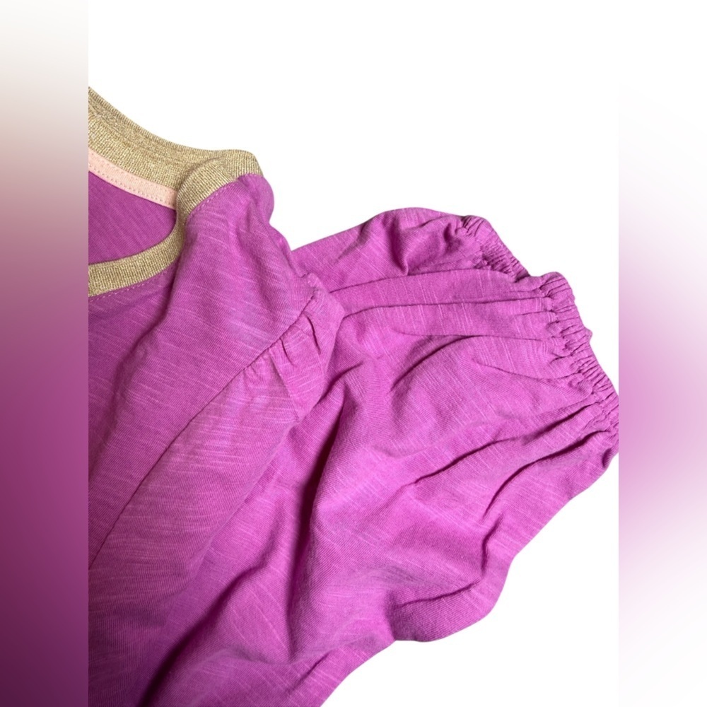 Boden V-Neck Long Sleeve Top Size US 6 purple metallic trim excellent condition - Picture 5 of 8